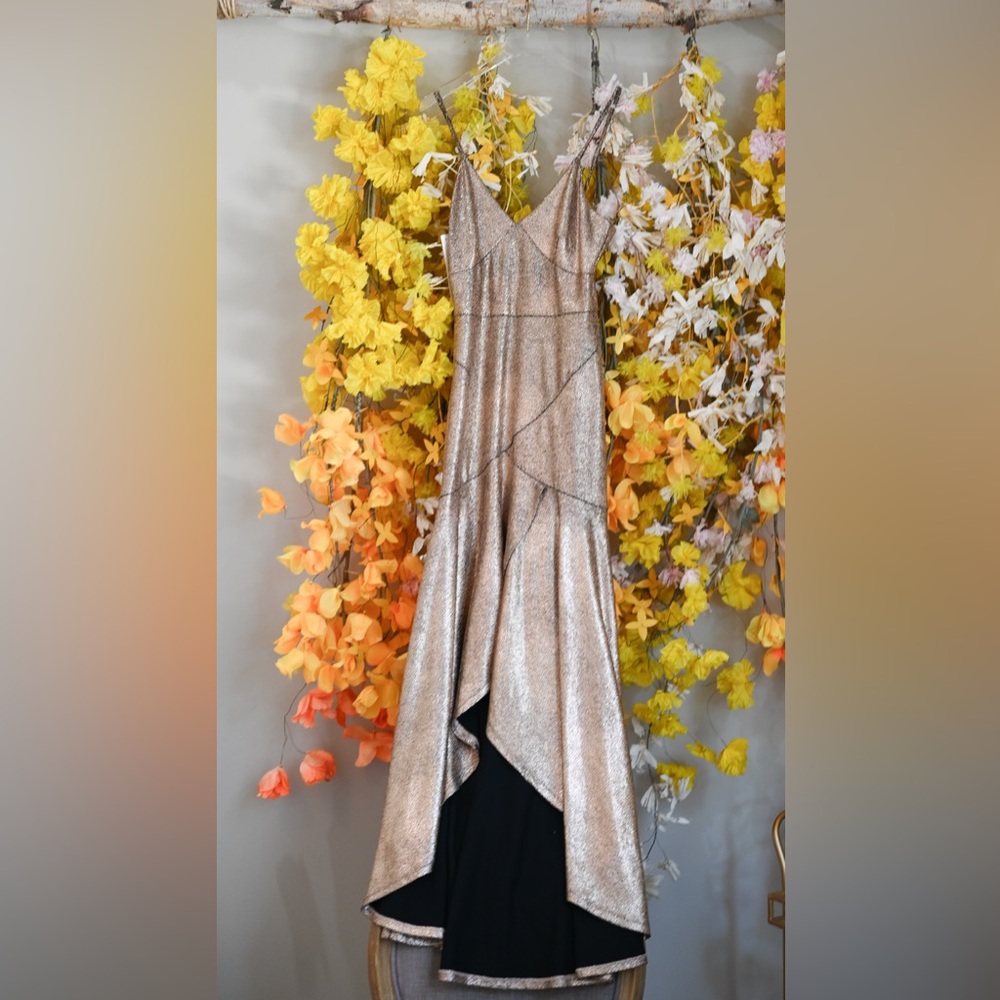 Elegant Metallic Evening Gown